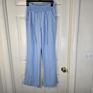Cisono Light Blue Wide Leg Elastic Waist Womens‎ Pants S